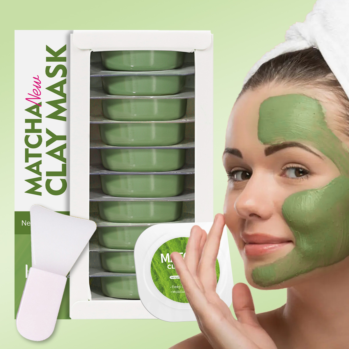 Mud Mask Kaolin - قناع ماتشا للتنظيف العميق، تركيبة طين