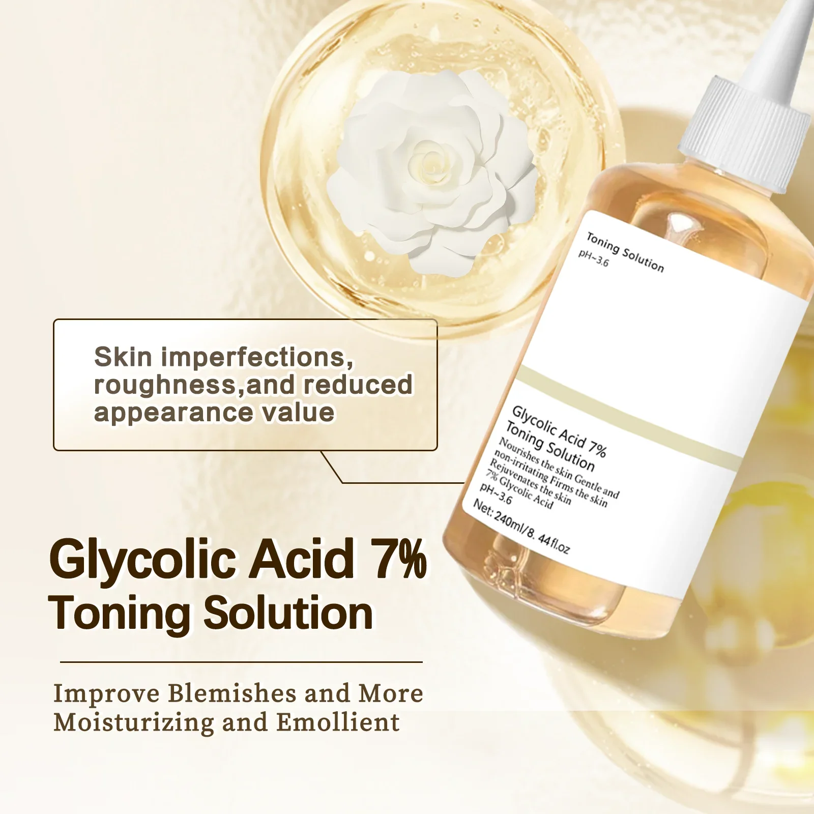Lactic Acid Toner - حمض الجليكوليك 7% محلول تنغيم الوجه
