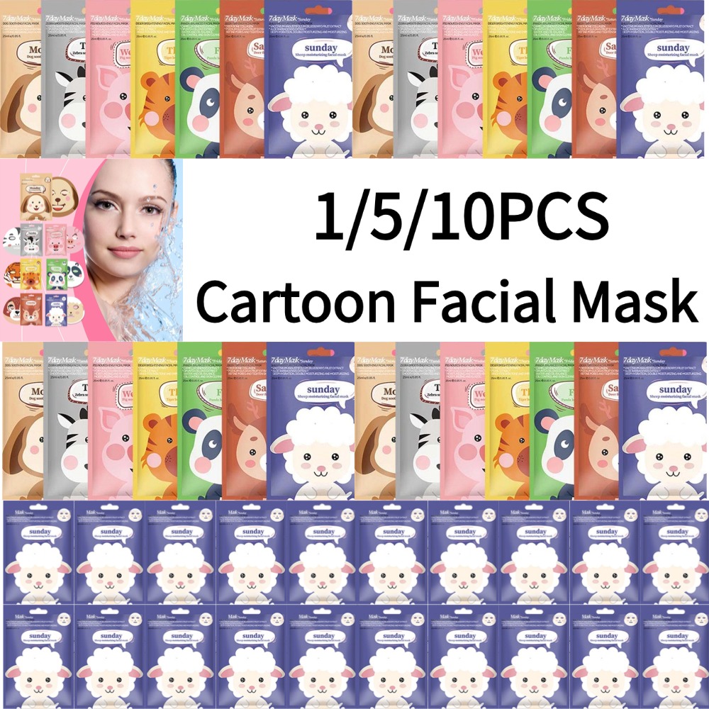 10PCSCute الكرتون قناع الوجه ت - مراجعة Skincare Animate وسعره